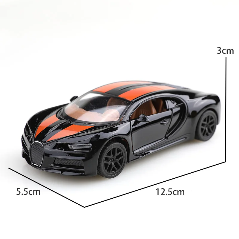 (Bagged) 1:36 Fabric Chiron, die-cast model car, simulated supercar, children's die-cast car, boy's toy model