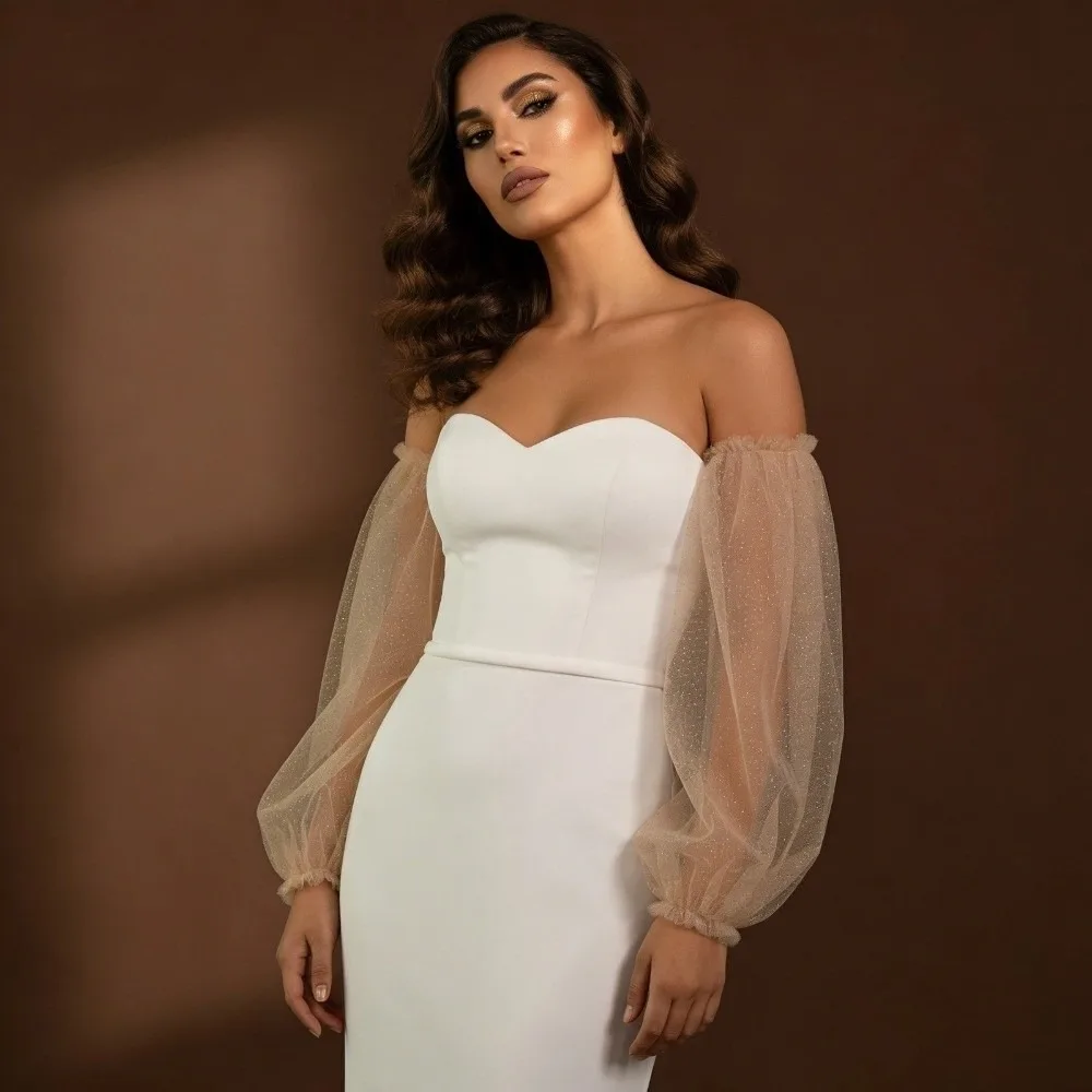 

Elegant Detachable Bridal Sleeves Wedding Dress Elastic Cuff Wedding Gloves Wedding Arm Sleeves Wedding
