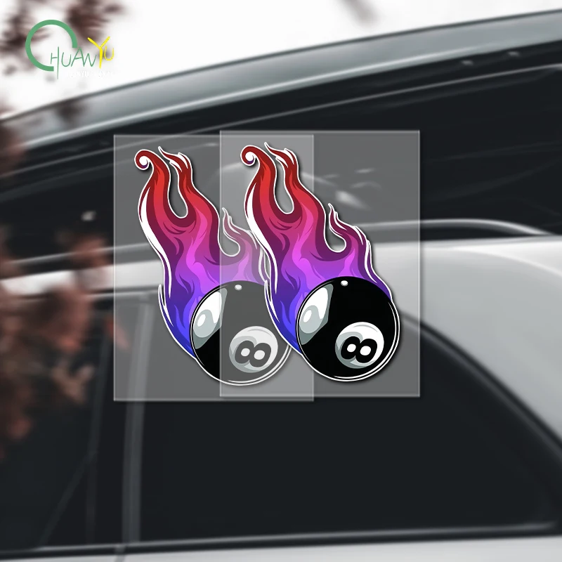 Pool Black 8 Rapid Flame Autoaufkleber, personalisierter, kreativer Snooker-Aufkleber, cooler Aufkleber zur Karosseriedekoration