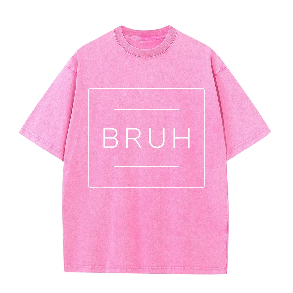 Bruh Cool Boys Slang Meme Teens Trendy Funny Saying Men T-Shirt Clothes Women Oversize Short Sleeve Tee Shirt Summer Streetwear