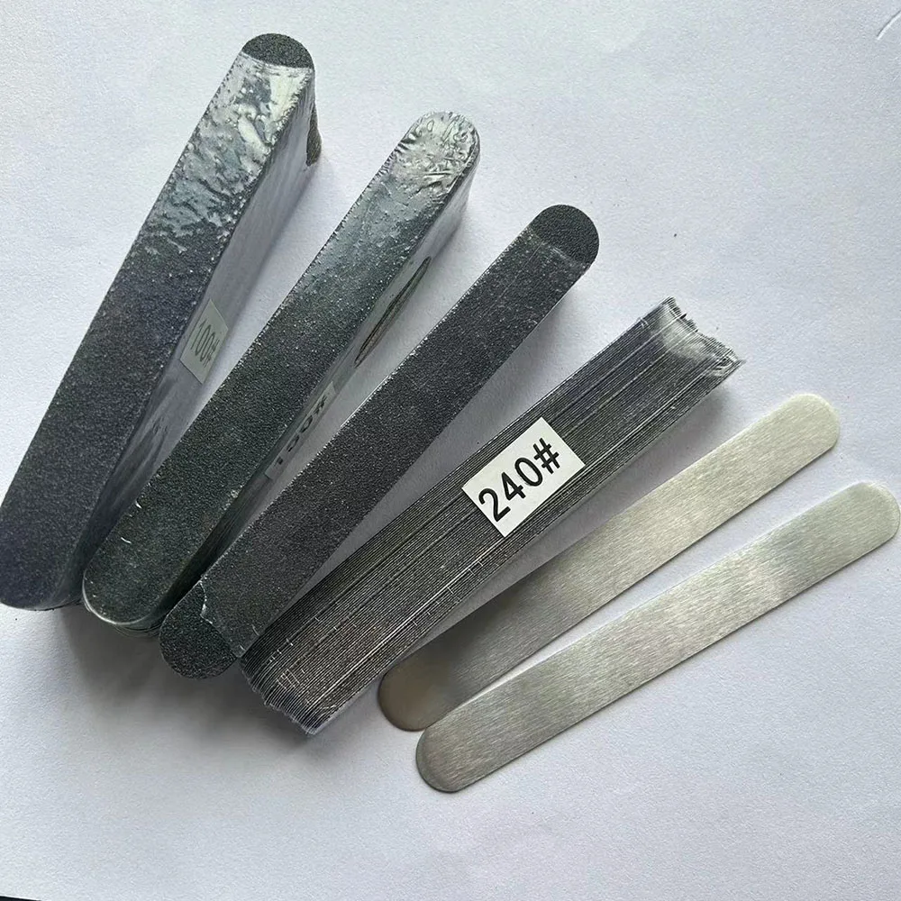 2 pcs metal base with 200 pcs  removalble pads durable nail file  replacement sandpaper pads black sandpaper
