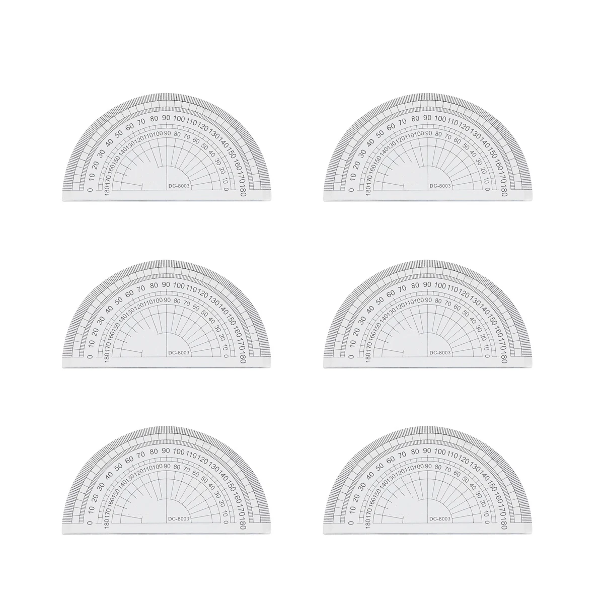 

10pcs Plastic Protractor Ruler 180 Degrees Geometry Measuring Tool Clear Math Protractor For School Office Thick