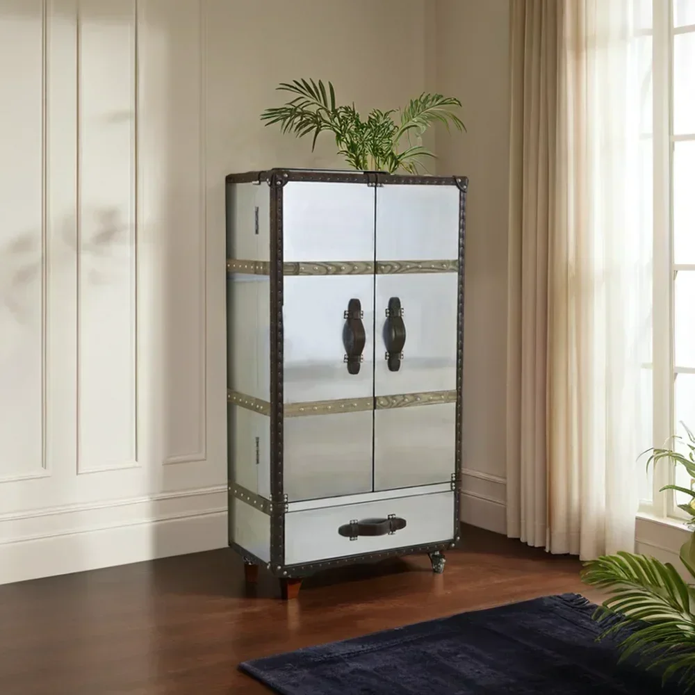 Tampilan Anggur Merah Multi Laci Dekoratif Kayu Tinggi Perabot Ruang Tamu Rumah Kabinet Bar Anggur dengan Laci