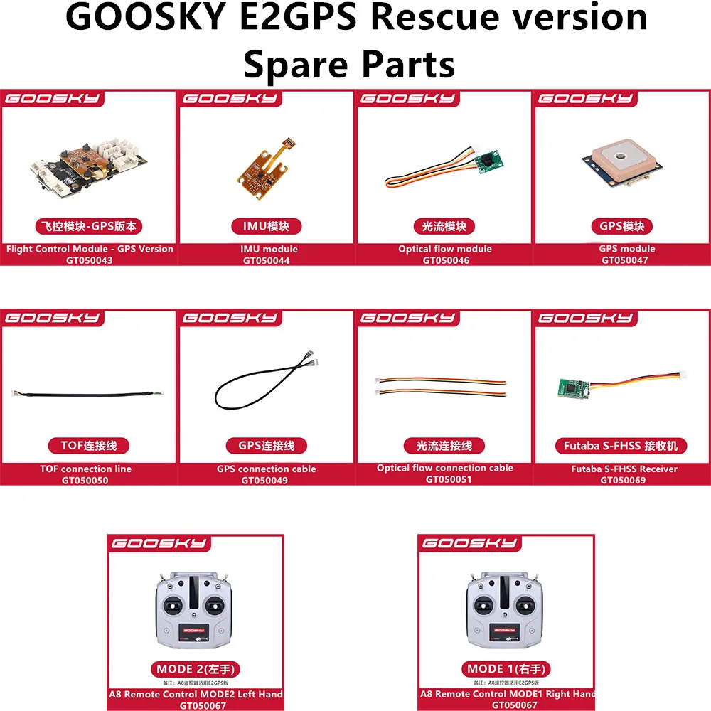 

GOOSKY E2 GPS UH-1Y Rescue version RC Helicopter Spare Parts Flight Control GPS IMU TOF Optical flow Receiver control line