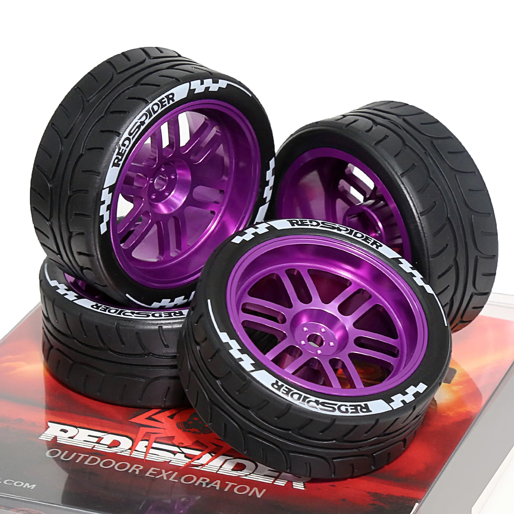 

1:10 RC Drift Tires 12mm Hex RC metal Wheels and Tires Rubber Tires 4PCS for 1/10 On-Road Drifting Car Traxxas HSP Tamiya HPI Ky