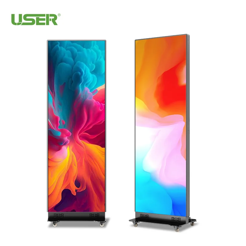 Foldable P1.2 P1.5 P1.8 P2.5 GOB Poster Led Screen Hd Display Stand Totem Portable Play Indoor Digital Folding Led Screens