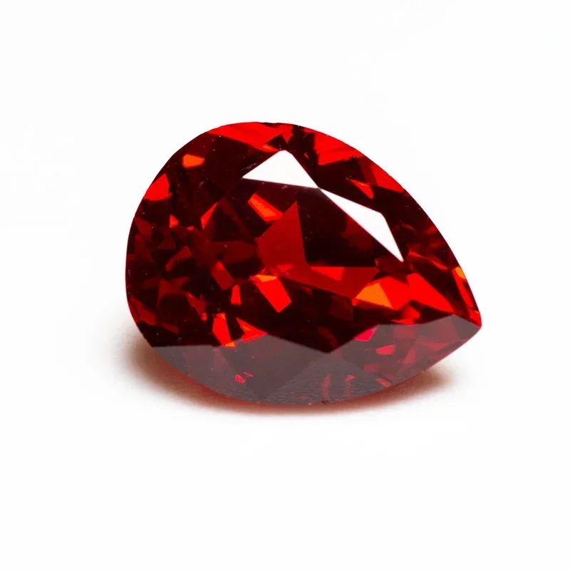 Pear Cut VVS1 Red Tone Lab Grown Ruby Loose Charms Optional AGL Certificate For Ring Earring DIY Jewelry Making
