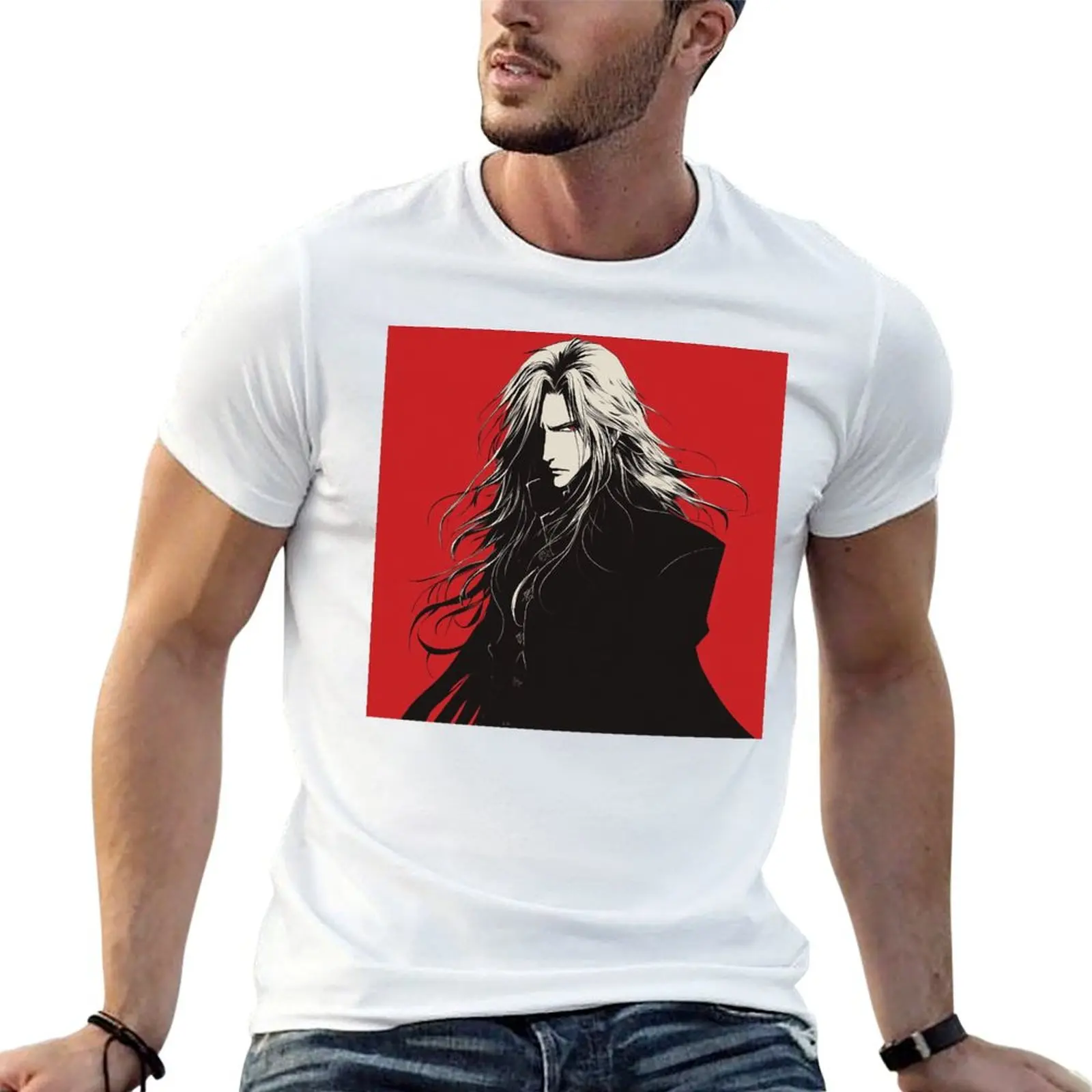 

Alucard man t cotton Castlevania from T-Shirt package for for man black t-shirt plain printed shirts