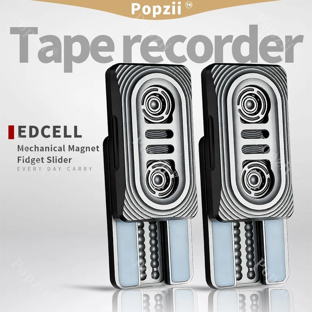 

EDCELL Tapedrive Fidget Slider Pendant Push Slider EDC Mechanical Magnet Fidget Slider Multiple Ways to Play Anxiety Toys
