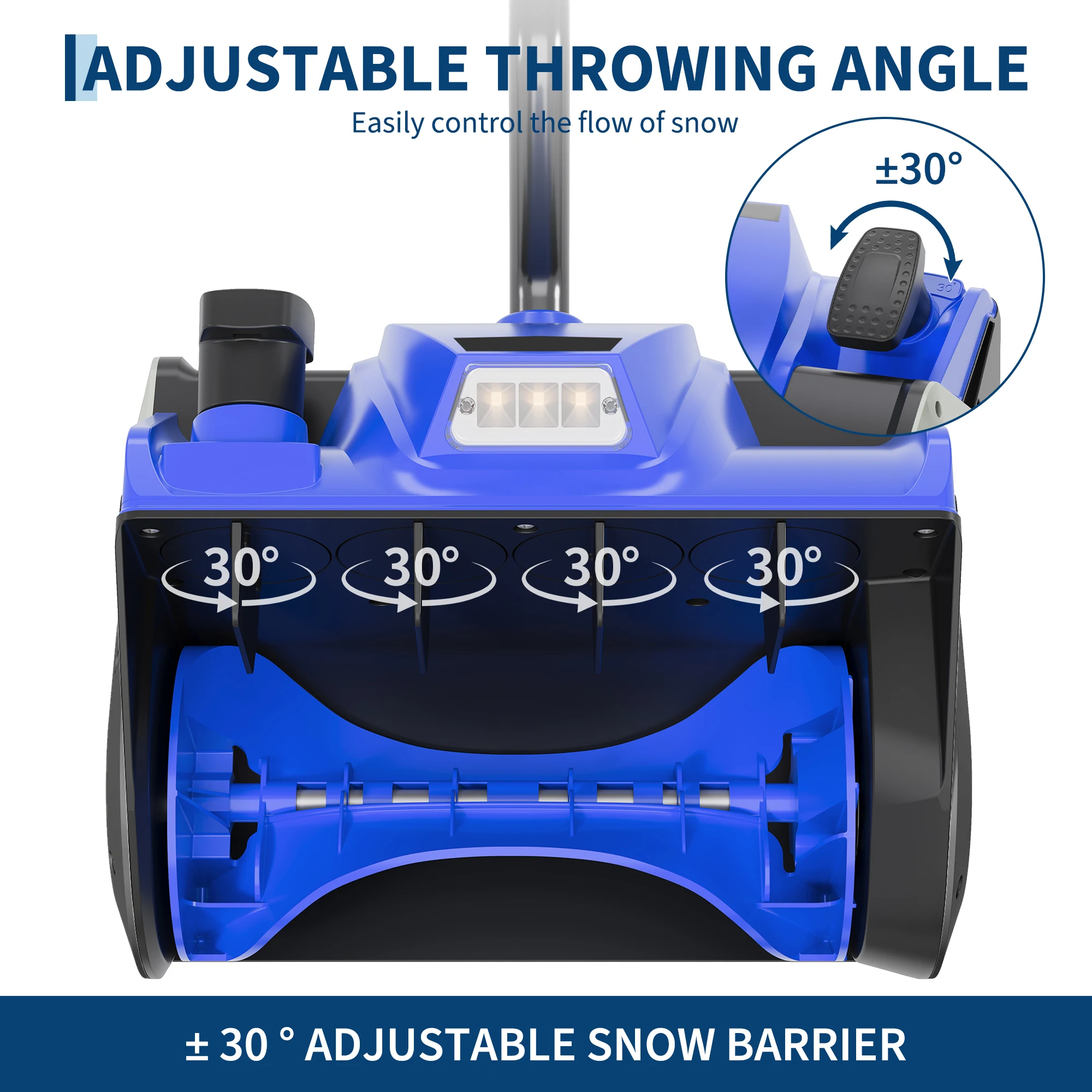Cordless Snow Shovel 12-Inch, Electric Snow Shovel for Driveway, Battery Snow Blower with LED Light