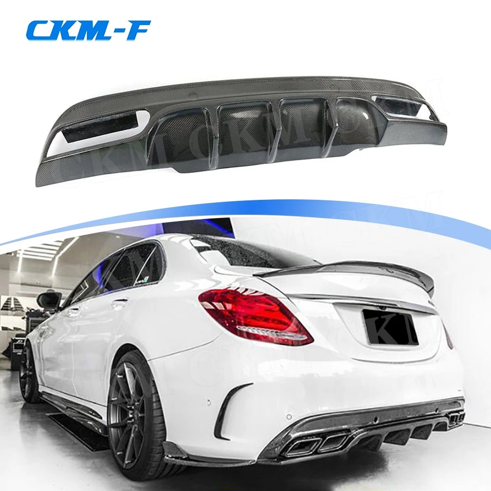 

Carbon Fiber Rear Lip Diffuser Spoiler for Mercedes Benz C class W205 Sedan 4 Door C200 C300 C63 AMG Sport 2015- 2019 Bumper