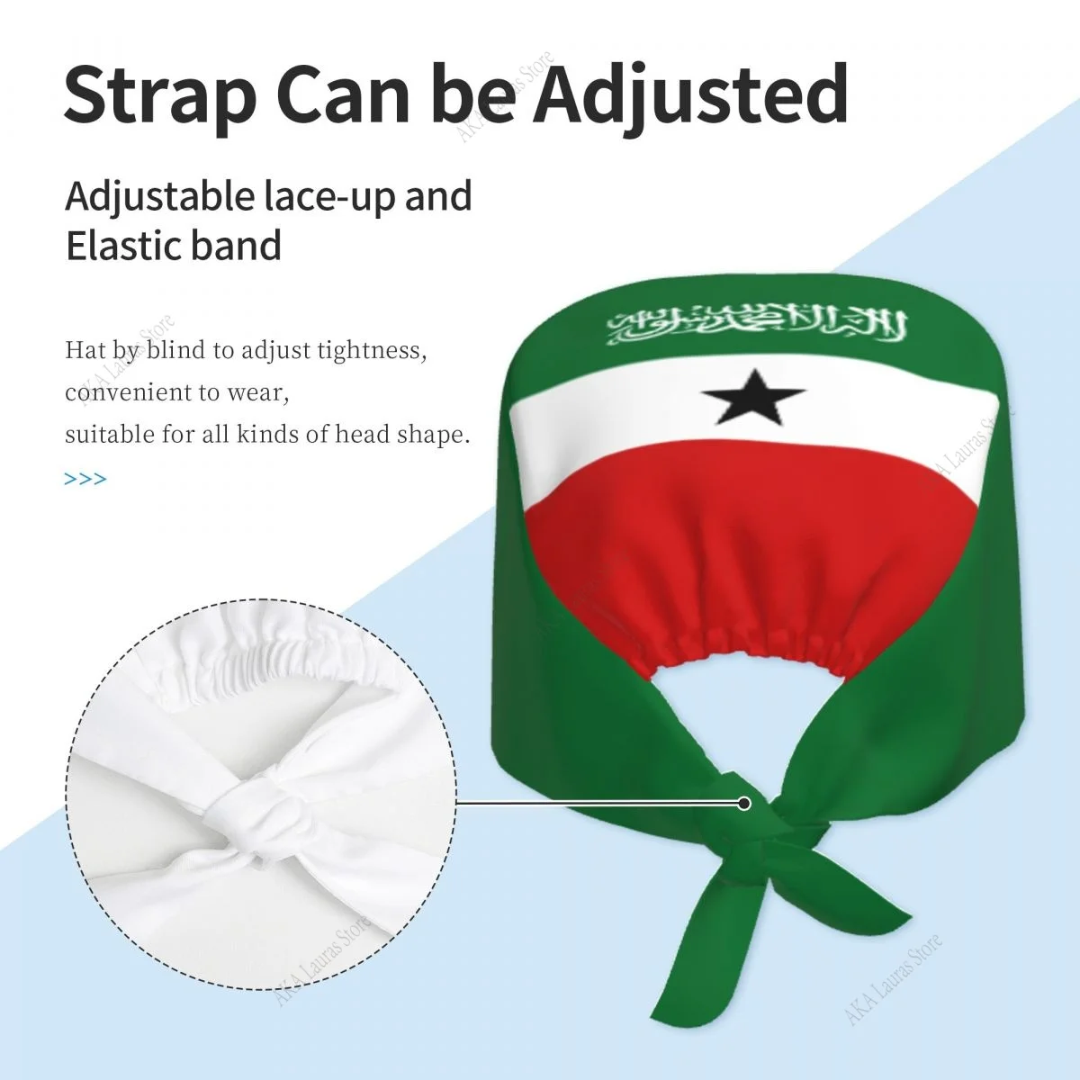 ペットショップソマリランドの旗ユニセックス看護スクラブキャップおかしい通気性獣医看護アクセサリー麻酔スクラブキャップ