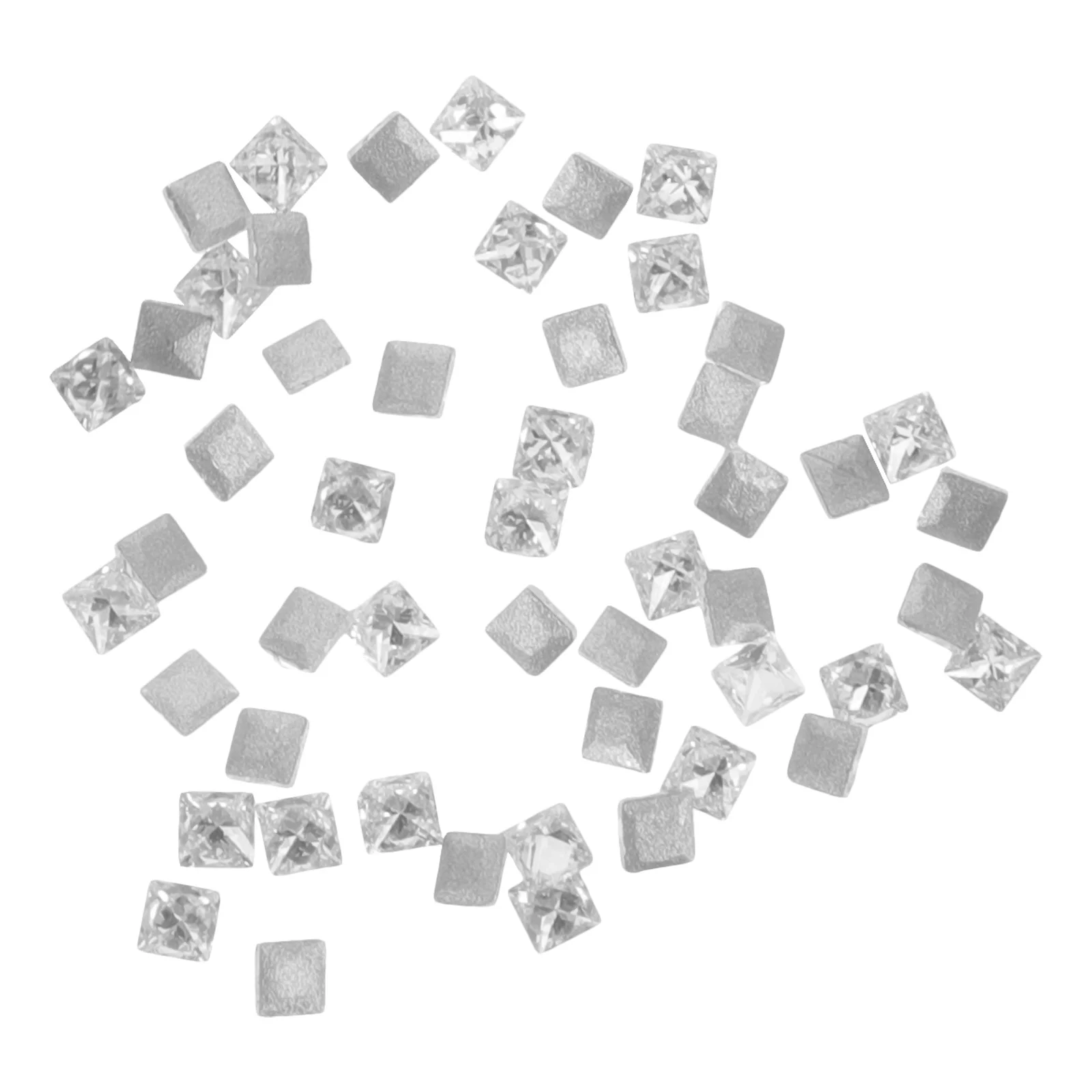 

50Pcs Flat Base Zircon Nail Charms Long Lasting Sparkling Nail Art Decorations for Acrylic Gel Nails Gems for Nails