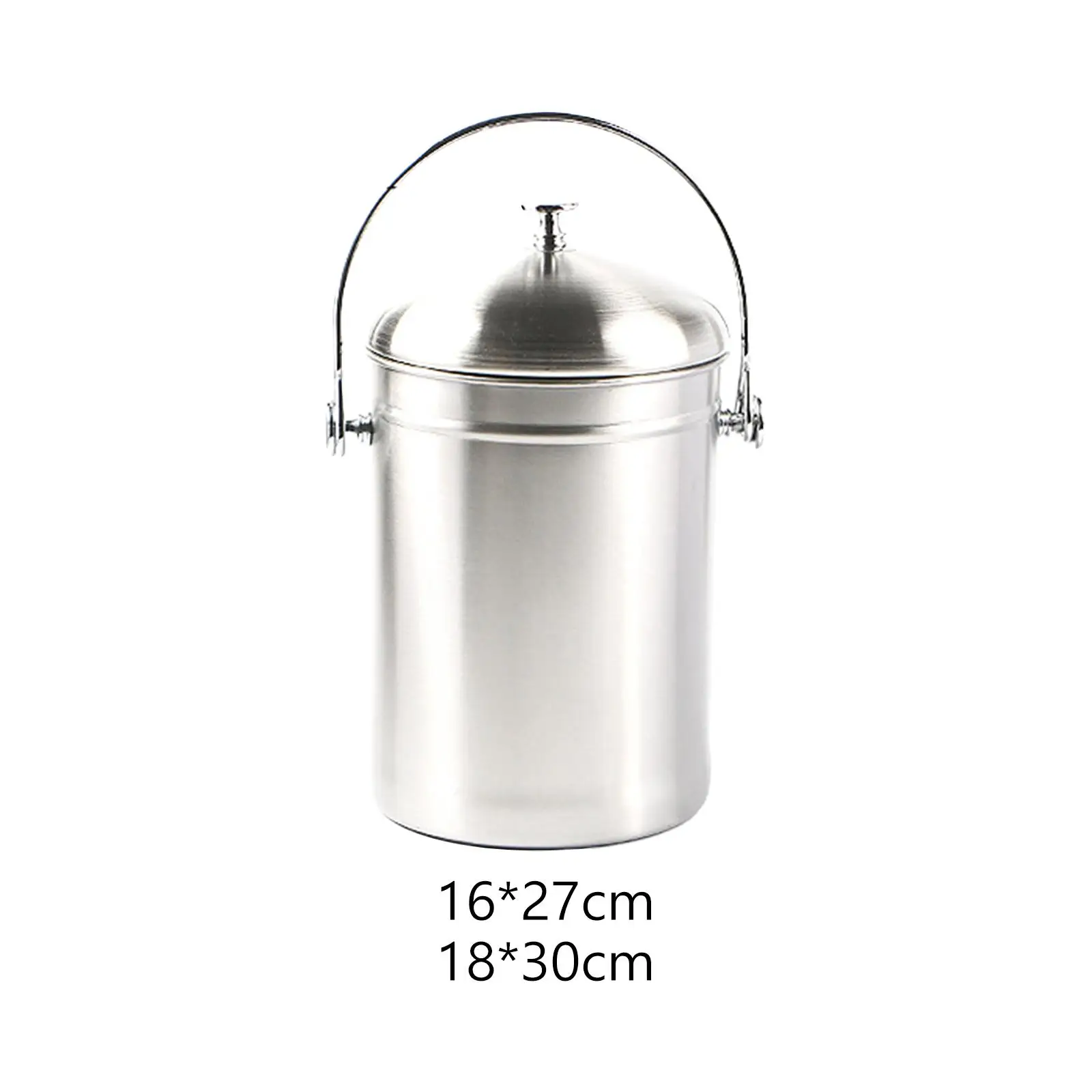 Stainless Steel Compost Bin Garbage Bin with Handle, Peel Kitchen Pail Compost Kitchen Counter for Gardening