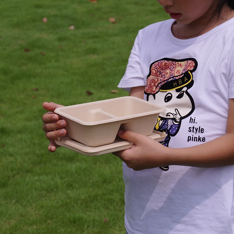 

Biodegradable Heatable Bamboo Pulp Food Box Single Compartment for Lightweight Salad Takeaway Meal Containers Eco-Friendly