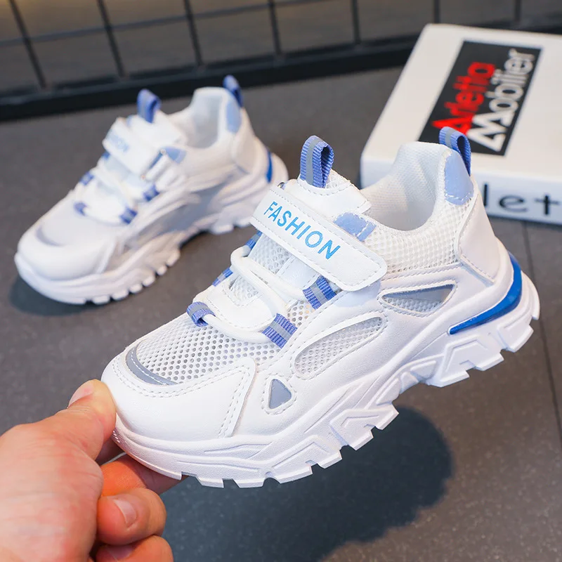 Kids Sneakers Fashion Boys Mesh Breathable Casual Shoes Girls Outdoor Walking Children Non-slip Basketball Running Sports Shoes