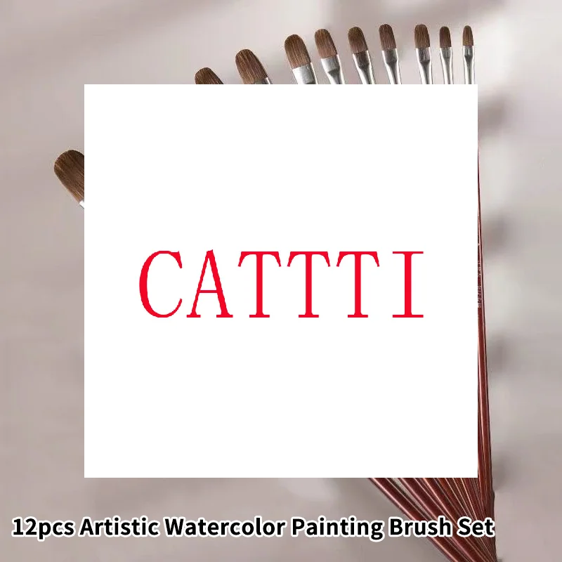 12 قطعة/المجموعة عالية الجودة ابن عرس الشعر النفط اللوحة فرشاة البندق Shap صف القلم طويل البتولا قضيب الاكريليك الرسم الفن لوازم الفنان العرض