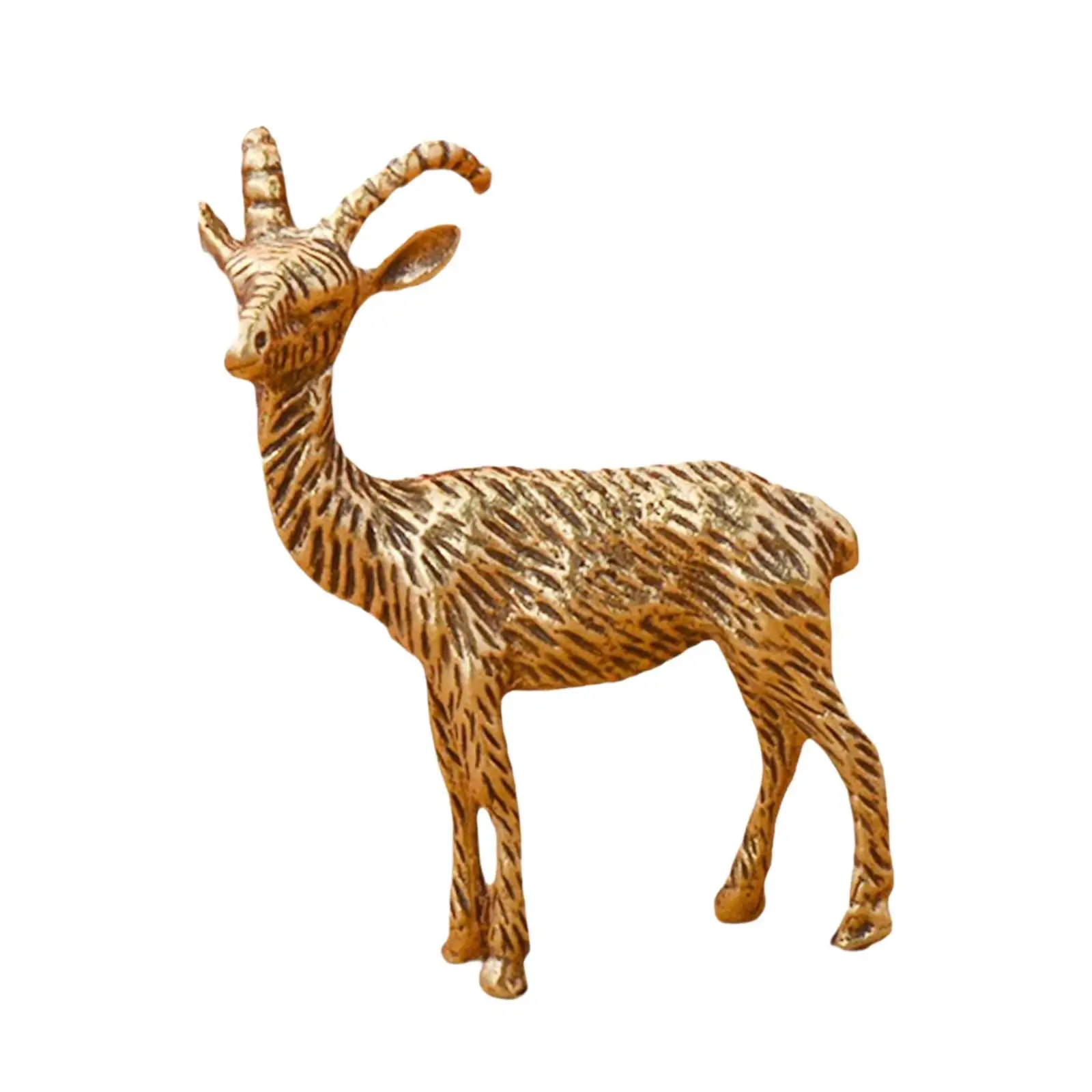 Brass Small Goat Ornament Sheep Model Decoration Tea Pet Compact Micro Landscape