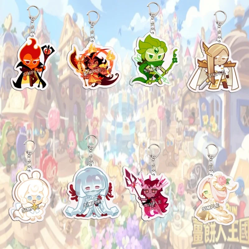 Cookie Run: Kingdom 6CM Acrylic Pendant Keychains Accessories Car Key Chain Key Ring Phone Bag Hanging Jewelry Gifts