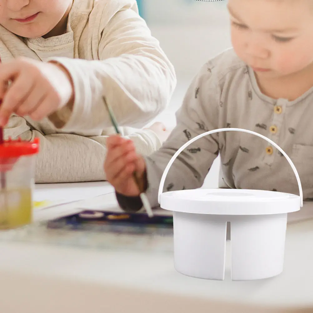 2個入りブラシ洗浄バケツ-プラスチック製アーティストブラシ洗浄器-3-in-1-ペイントミキシンググリッド-ペンクリーナーホルダー-絵画アートクラス用