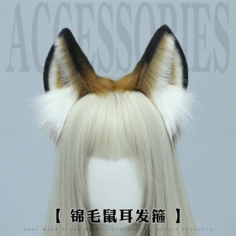 Cerchietti per capelli con orecchie di volpe e gatto peloso, copricapo di Halloween regolabile, accessori per costumi da festa, copricapo, accessori per capelli