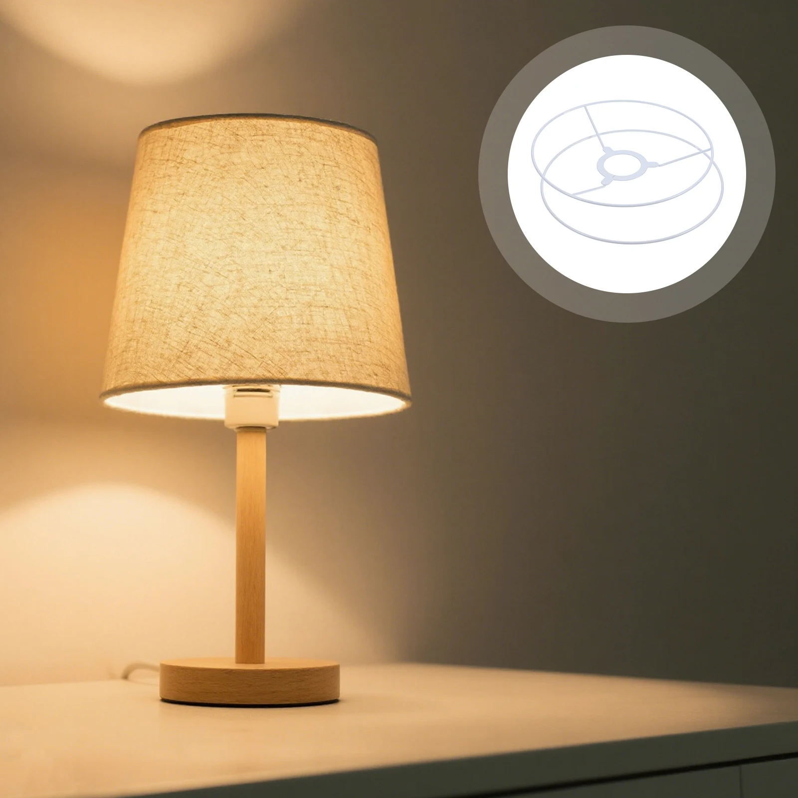 

DIY Lampshade Ring Set Round Frame for Lamp Shade Holder Wire Connector Kit to Make Drum Shade Lamp Frame Parts