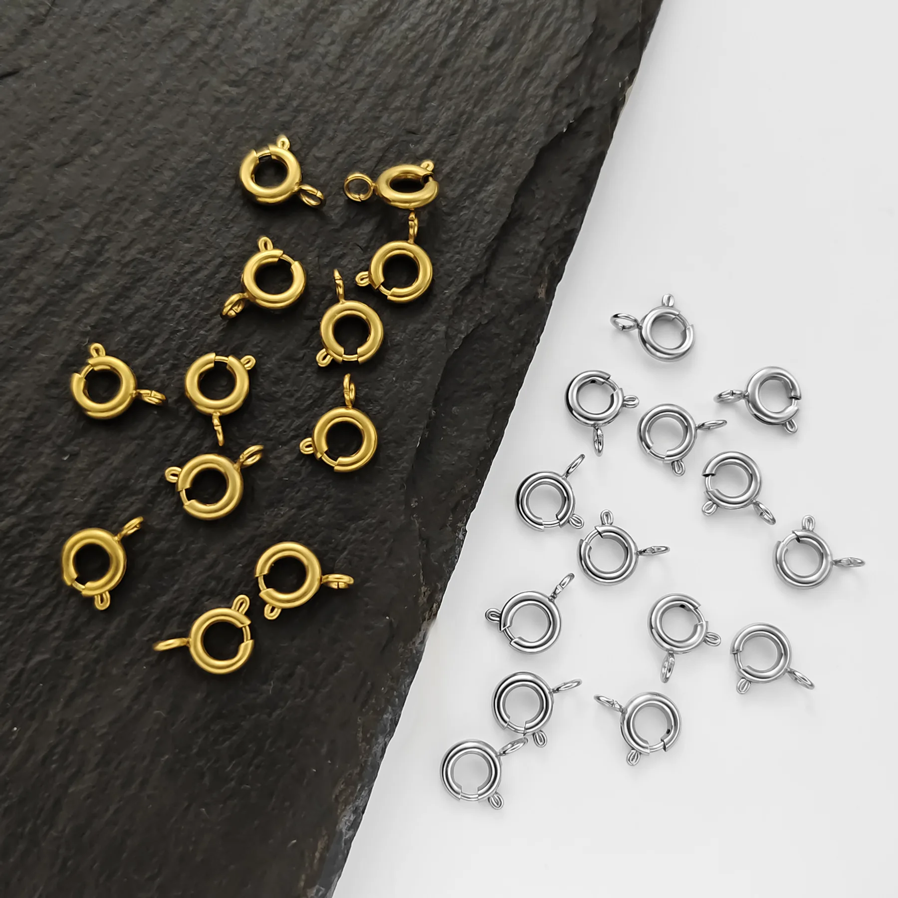 

5 шт., пружинные застежки разных размеров из нержавеющей стали для ювелирных материалов, ручная работа, DIY браслет, ожерелье, разъемы, концевые аксессуары