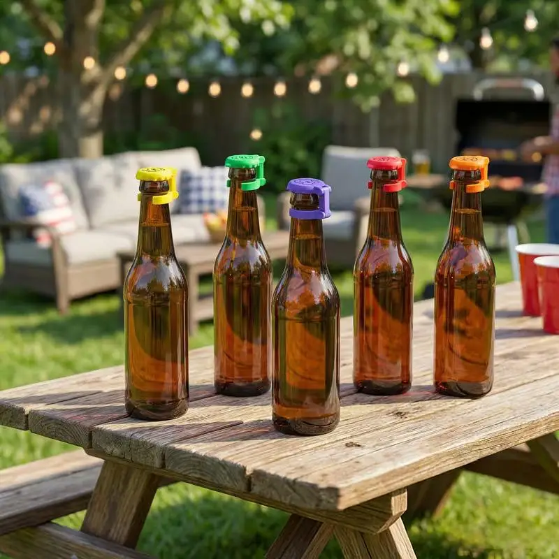 Beer Bottle Caps 6 Pieces Animal Marking Lids For Soda Airtight Bottle Marking Caps For Home Party Gathering Travel Outdoor
