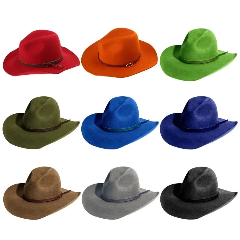 

Wool Homburg Cowboy Hats Exotic Hat for Women Men Photo Props Western for Men Women Unisex Wear Headwear