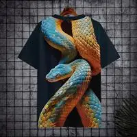 

Черная мужская футболка с красочным принтом, повседневная мода