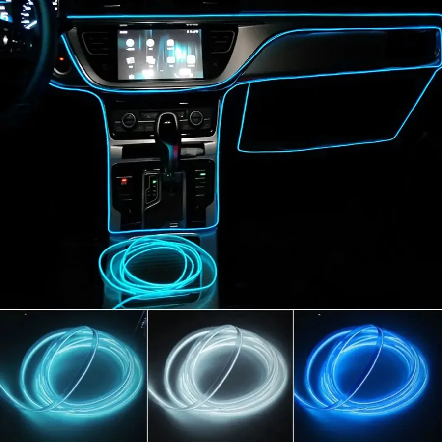 

1Pc Car Decoration Light Atmosphere LED Strip Flexible Lamp Glow Soft String Light Car Interior Styling Ornament Strips Lamps