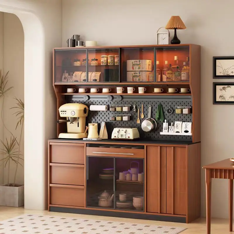 Nordic solid wood dining side cabinet Time dining side cabinet integrated storage