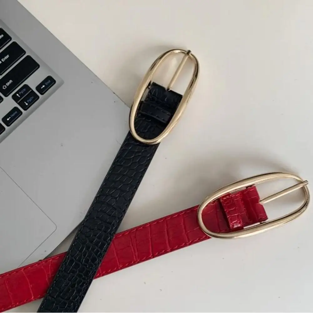 

Ins Style Designer Women's Belt PU Leather Red Black Coffee Y2k Waist Belt Casual Luxury Dress Jeans Belt Spicy Girls