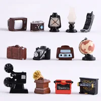 Radio rétro, caméra TV, enregistreur, gramophone, miniatures d'appareils électroménagers, ornement de salon, décoration de maison de poupée, accessoire de bricolage 6