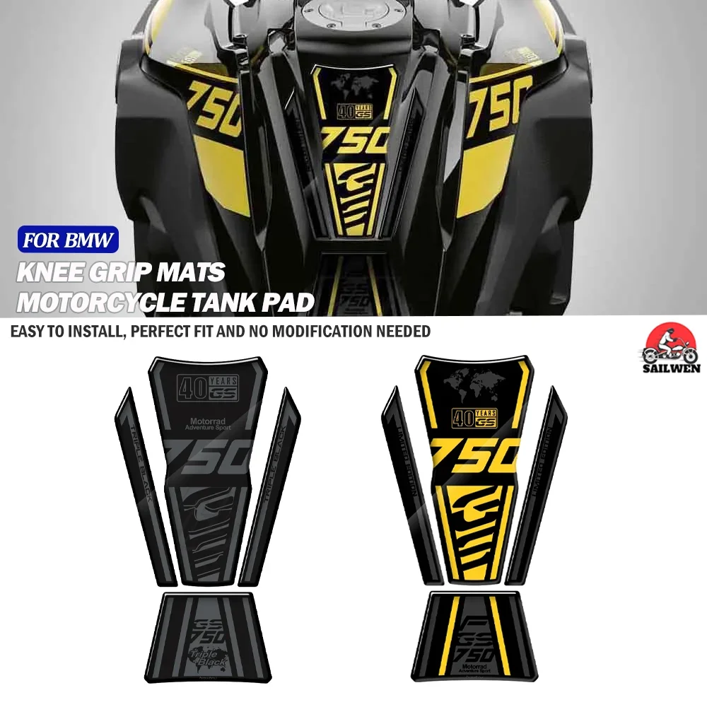 

For BMW Motorrad F750GS F850GS 40 Years Triple Black Motorcycle Accessorie Tank Pad Sticker