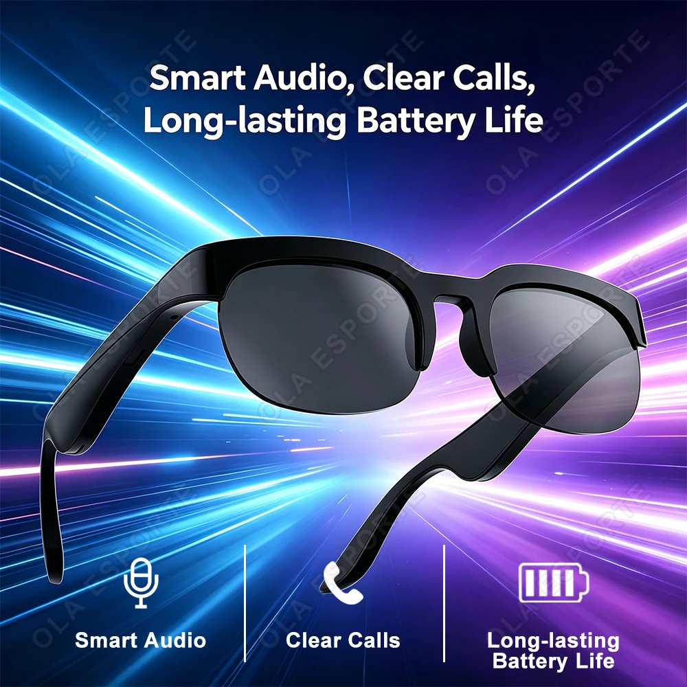 

Smart Audio Glasses Headset with Microphone Voice Assistant Bluetooth Calling Camera Control Outdoor Smart Bluetooth Glasses New