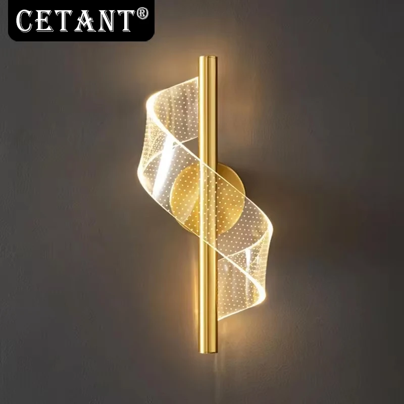 

Acrylic LED Wall Lamp Modern Spiral Decor Lights For Bedroom Bedside Study Living Rooms TV Backdrop Home Decoration Illumination