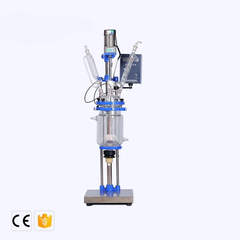 

Laboratory Chemical Reactor 5L Small Bioreactor Jacketed Glass Reactor