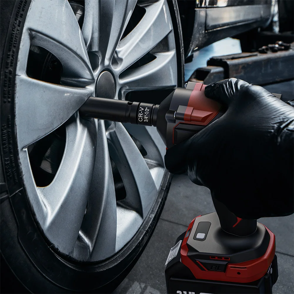 Seesii 6Pcs Impact Socket Wrench Adapter Set Drive Adaptor Reducer Spanner Hand Tools Kit ﻿with Case 1/4 3/8 1/2 3/4 Inch Square