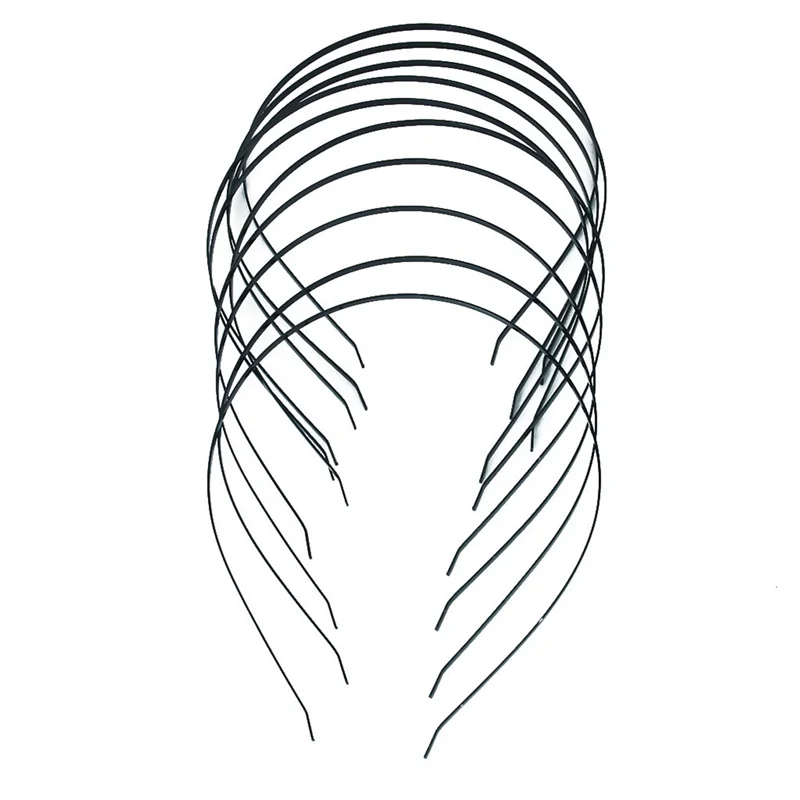 

50Pcs 3Mm Blank Headbands Metal Hair Band Lots DIY Accessories Black