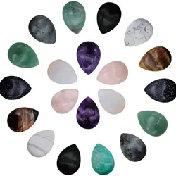 10PCS  10X14MM Water Drop Gemstone Cabochons Flatback Natural Energy Stone Cab Covers No Hole for Jewelry Craft Making