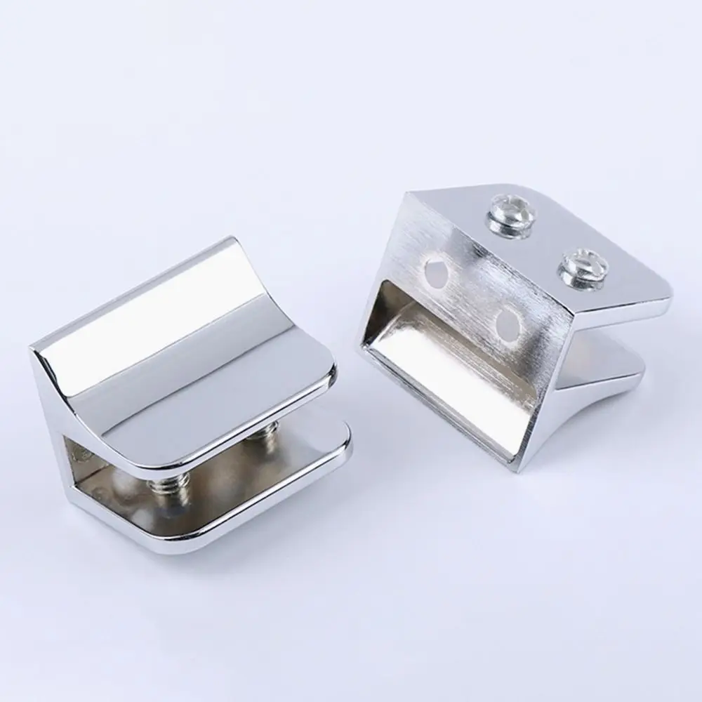 1Pc Durable Nickel Finish Furniture Hardware Shelf Holder Support Glass Clamp Panel Bracket Shelves Clips
