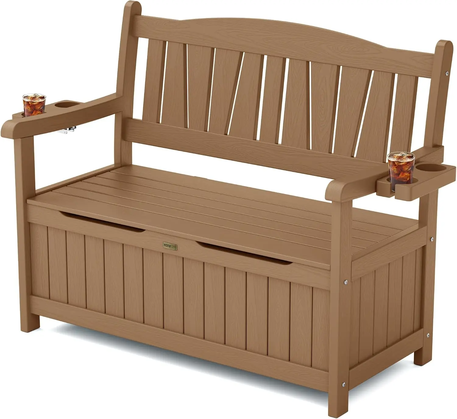 Heavy-Duty Teak Outdoor Storage Bench, Weatherproof Garden Bench