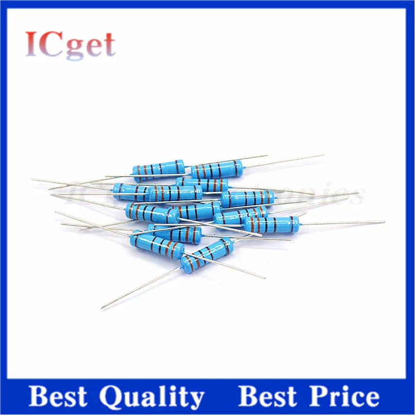 20pcs 1W Metal film resistor 1% 1R ~ 1M 2R 10R 22R 47R 100R 330R 1K 4.7K 10K 22K 47K 100K 330K 470K 1 2 10 22 47 100 330 ohm