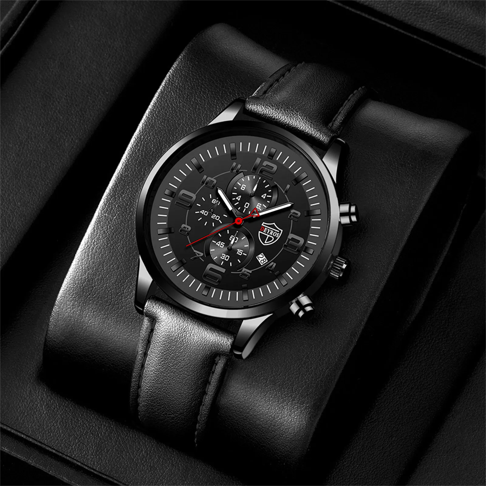 reloj hombre Mens Watches Casual Leather Analog Quartz Watch Men Wristwatch Clock Business Date Casual Watch часы женские