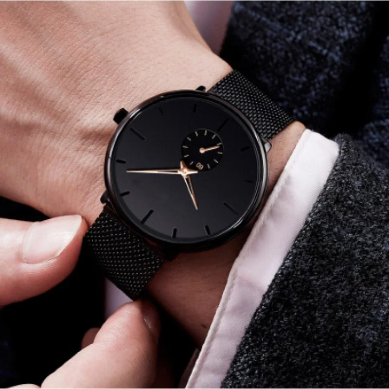 Reloj de negocios para hombres, reloj Delgado Simple, reloj de moda Popular, nuevo, gran oferta, en Stock