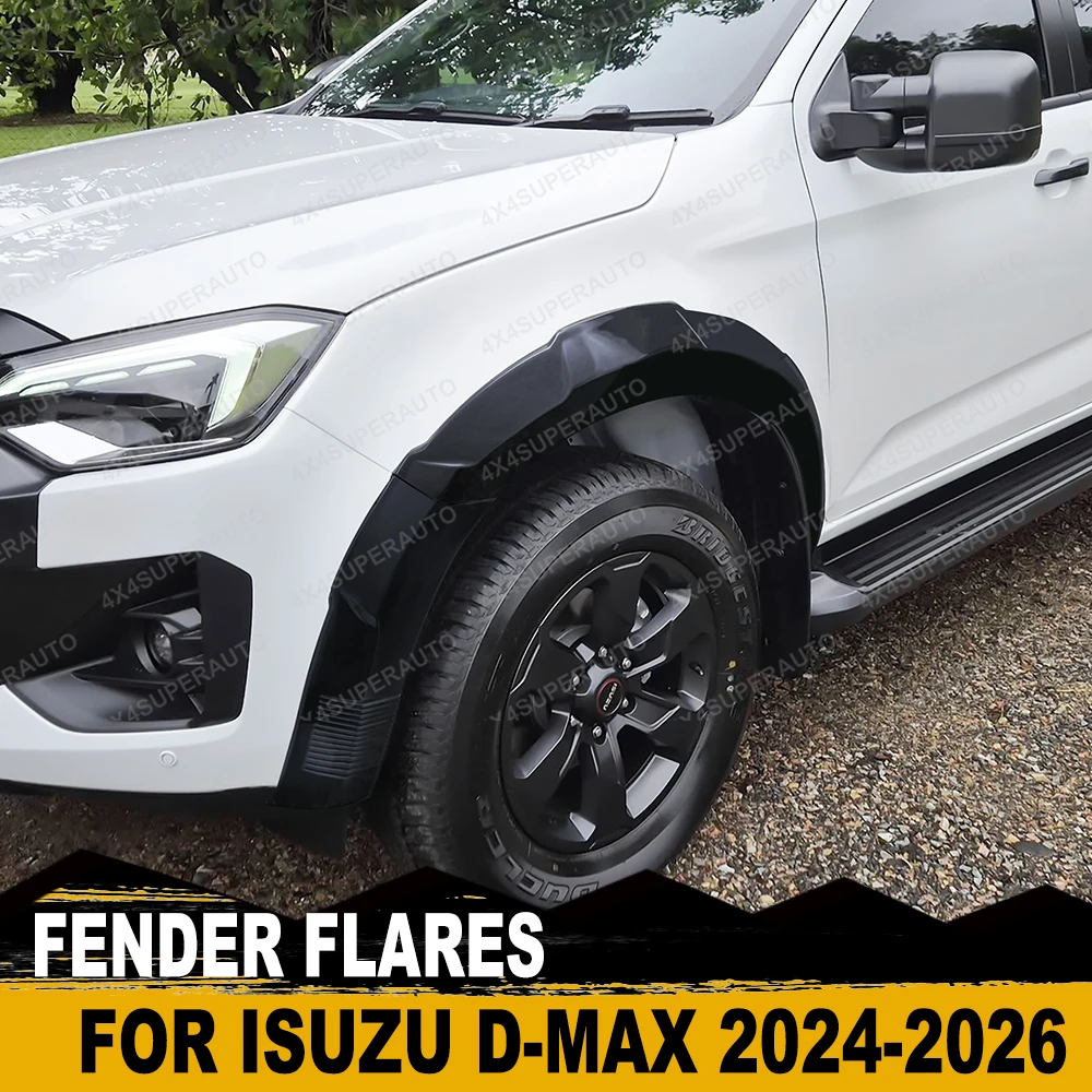 

OEM Fender Flares For Isuzu D-max Dmax 2024 2025 2026 Wheel Arch Mudguard Double Cab Black glossy Pickup Car Accessories Offroad