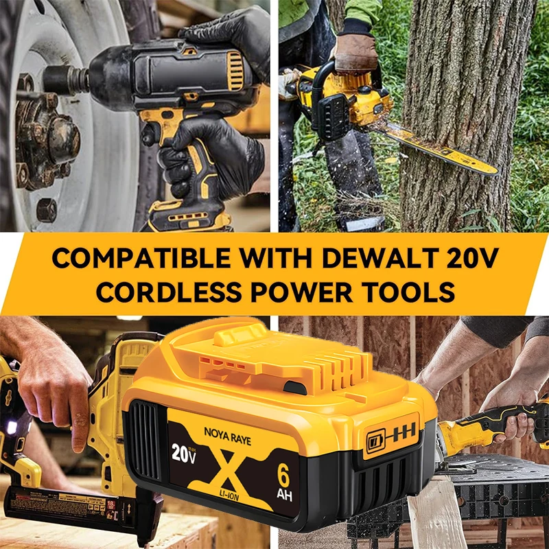 1/2/3 ks náhradních baterií Dewalt, kompatibilních s bateriemi Dewalt 18V, 20V, DCB200, 2AH, 5Ah, 6Ah, 9Ah, 60V - náhled 4