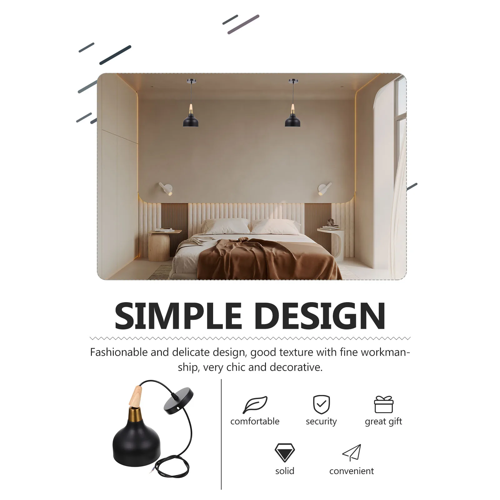 

Single Head Ceiling Light Modern Wooden Metal Decorative Indoor Hanging Lamp for Home Office Restaurant Bar Cafe Pendant