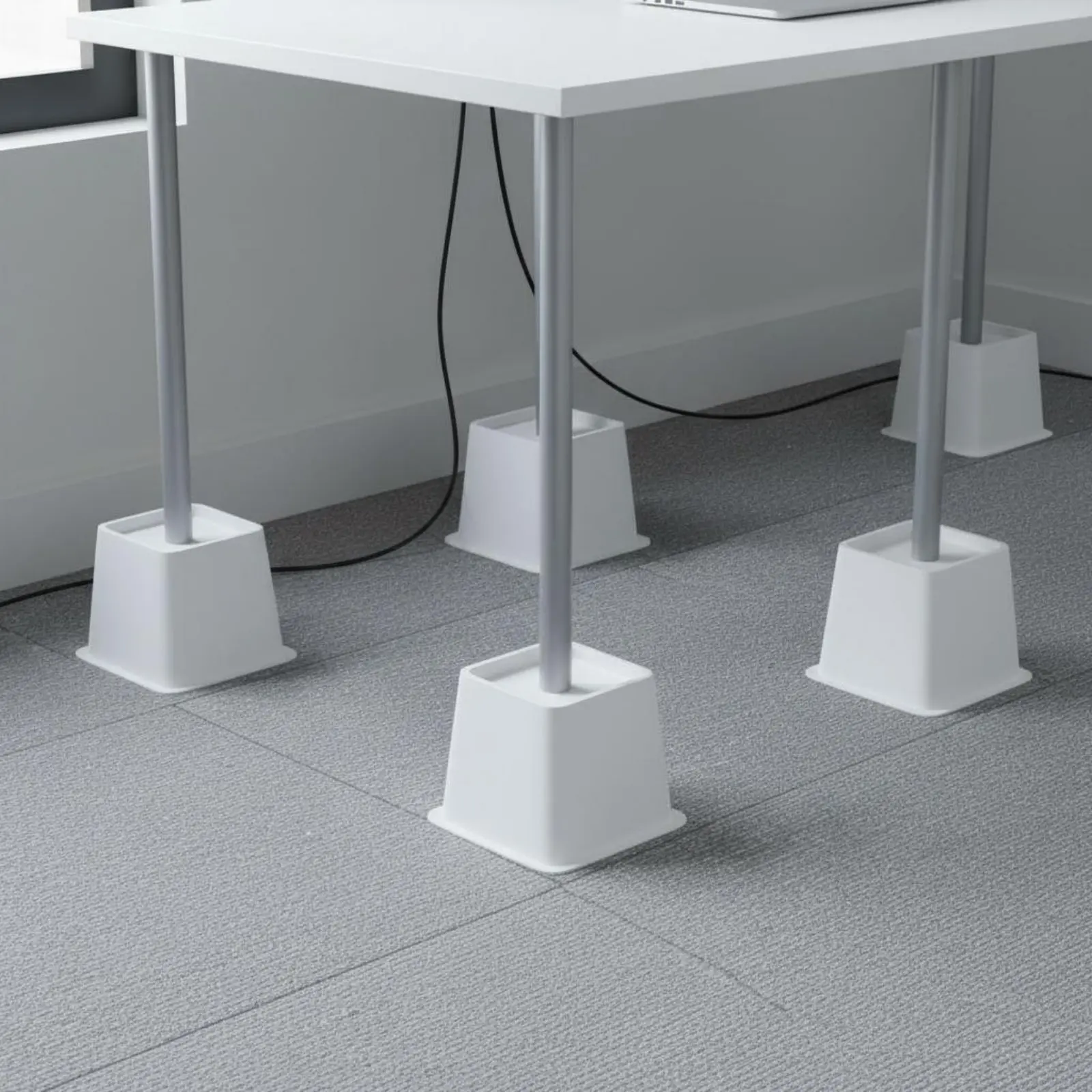 

8 Pieces Adjustable Furniture Leg Extender Supports up to 1300 Lbs Sturdy Duty Furniture Riser Square Sofa Elevate Block